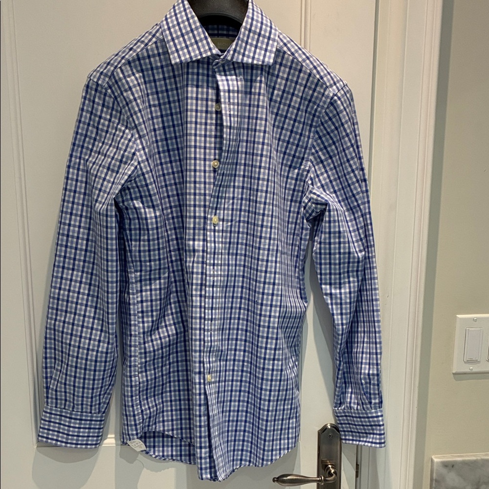 MICHAEL Michael Kors Blue and White Plaid Shirt👵MT